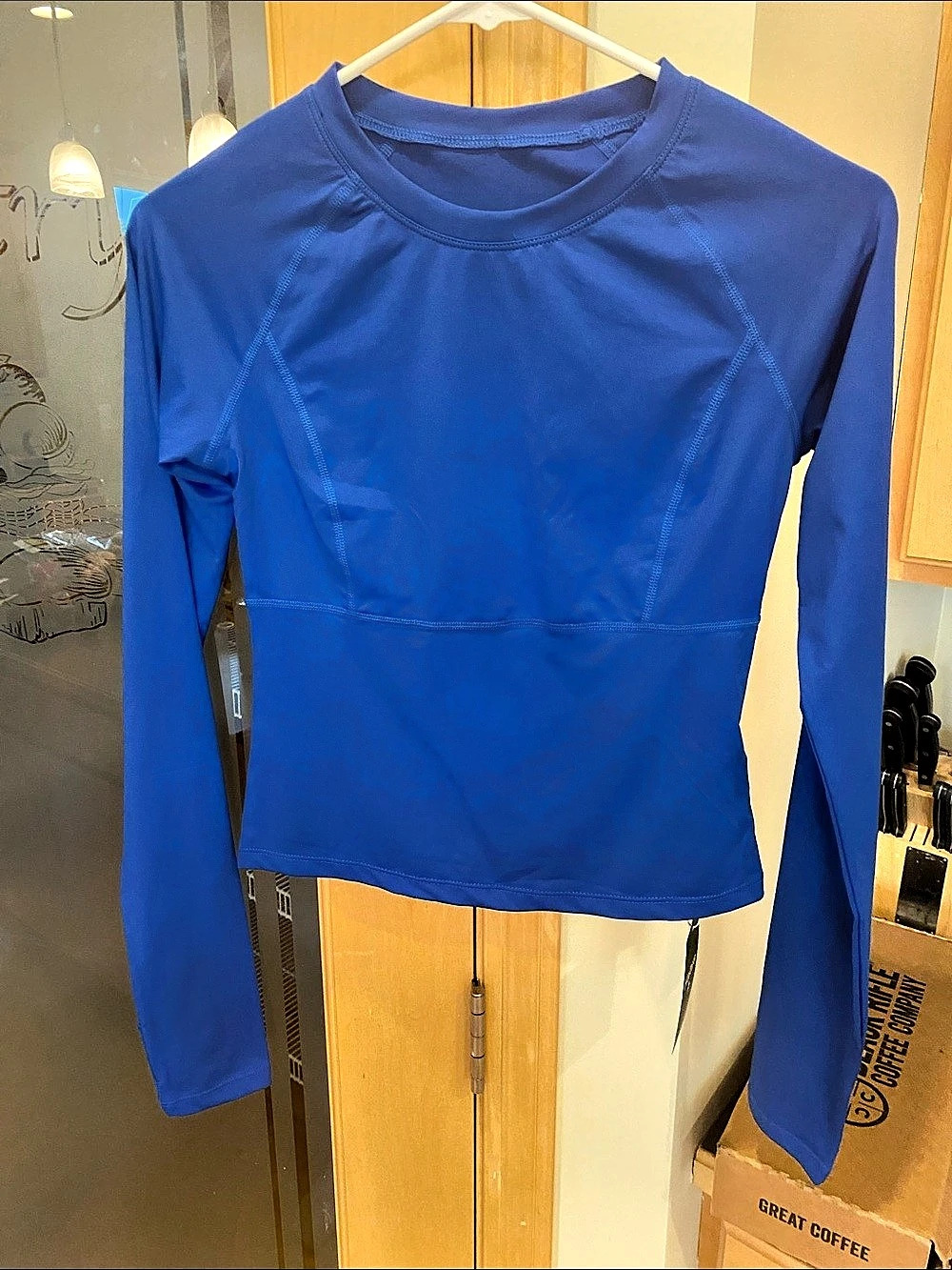 Halara Long Sleeve Athletic Top in Blue Size Small NWT